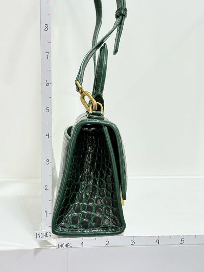 Pre - loved BALENCIAGA Hourglass Green Top Handle at Reems Closet