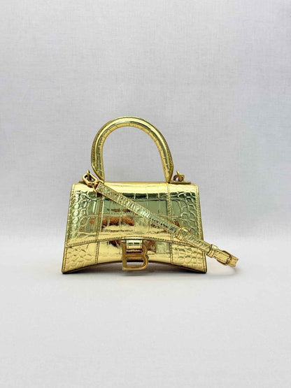 Pre-loved BALENCIAGA Hourglass Metallic Gold Top Handle at Reems Closet