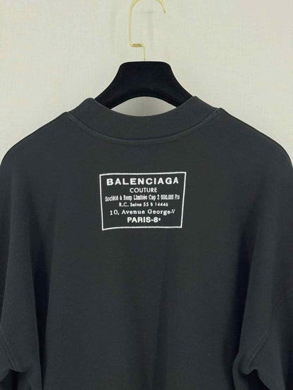 Pre - loved BALENCIAGA Jumper Black Logo Size Small Short Dress at Reems Closet