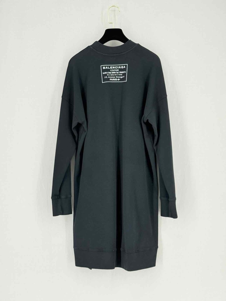 Pre - loved BALENCIAGA Jumper Black Logo Size Small Short Dress at Reems Closet