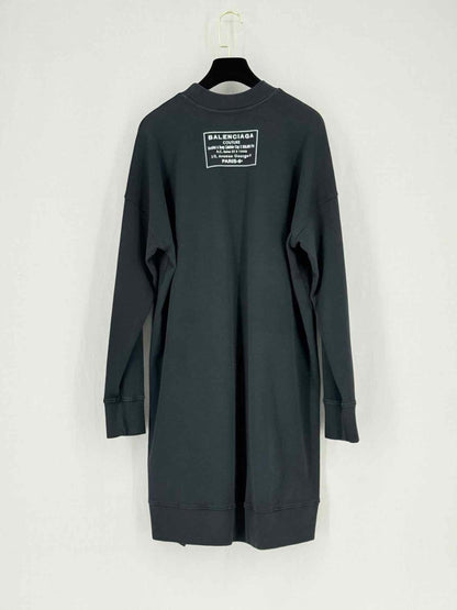 Pre - loved BALENCIAGA Jumper Black Logo Size Small Short Dress at Reems Closet