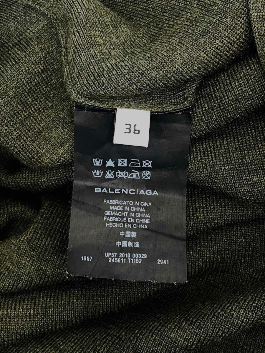 Pre - loved BALENCIAGA KNITS Khaki Size US 4 Cardigan at Reems Closet