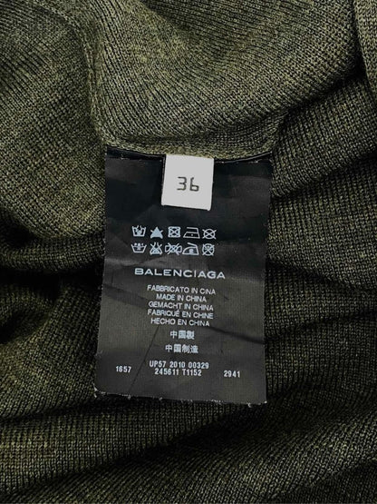 Pre - loved BALENCIAGA KNITS Khaki Size US 4 Cardigan at Reems Closet