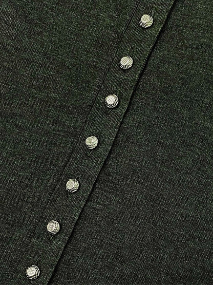 Pre - loved BALENCIAGA KNITS Khaki Size US 4 Cardigan at Reems Closet