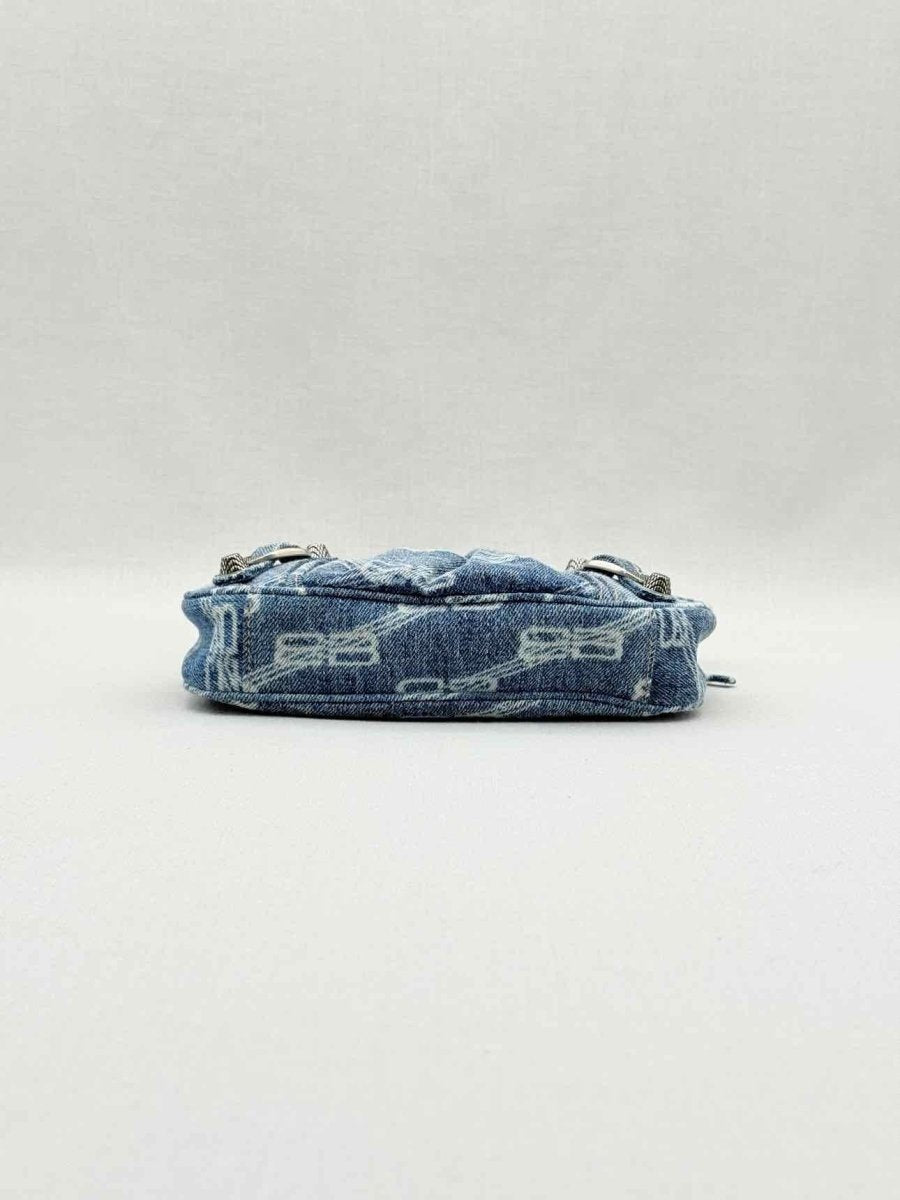 Pre - loved BALENCIAGA Le Cagole Blue Logo Shoulder Bag at Reems Closet