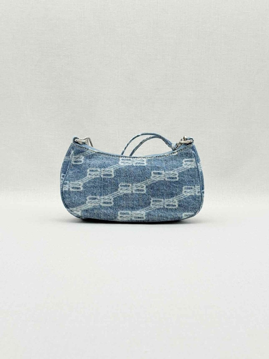 Pre - loved BALENCIAGA Le Cagole Blue Logo Shoulder Bag at Reems Closet