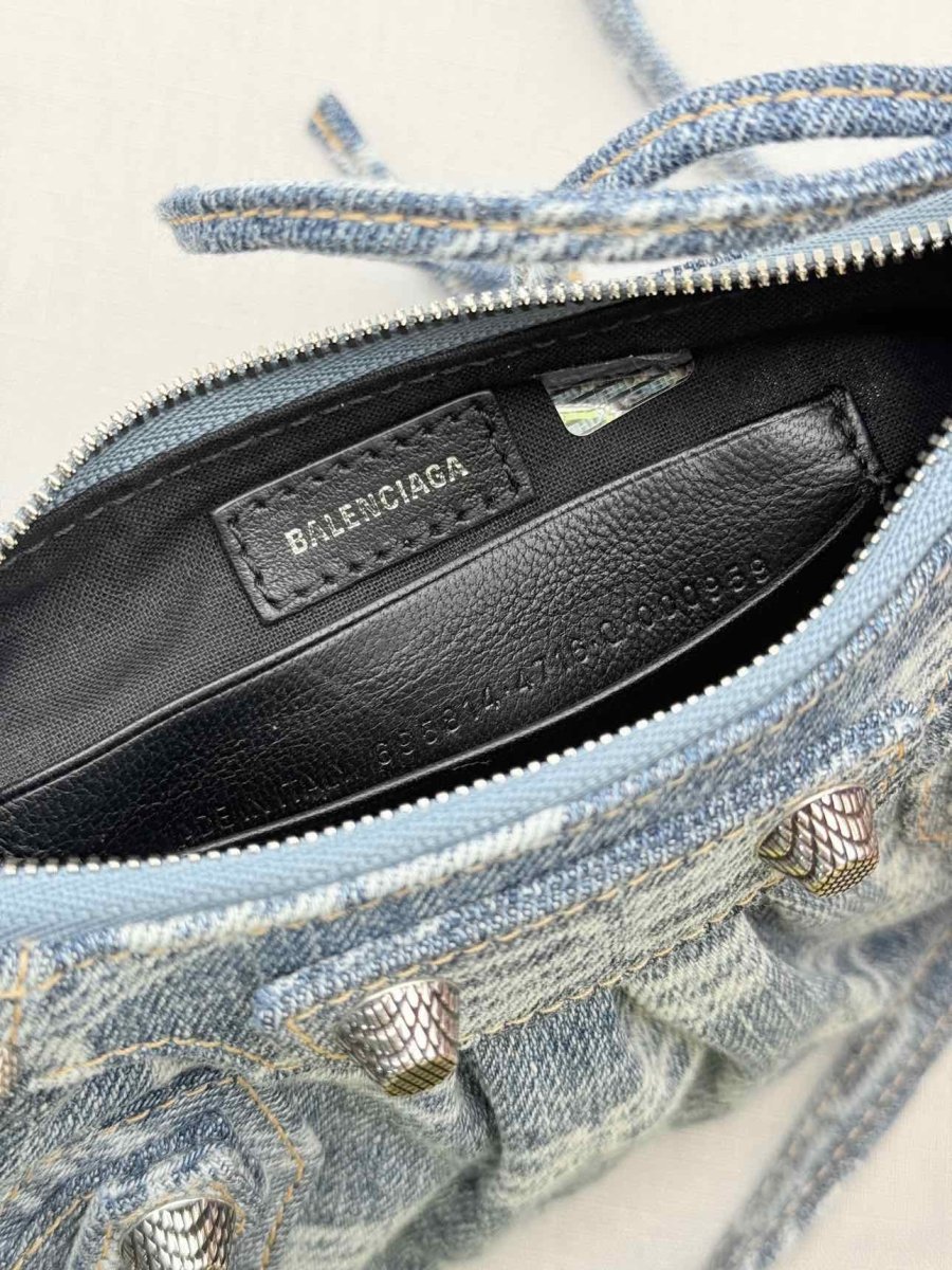 Pre - loved BALENCIAGA Le Cagole Blue Logo Shoulder Bag at Reems Closet