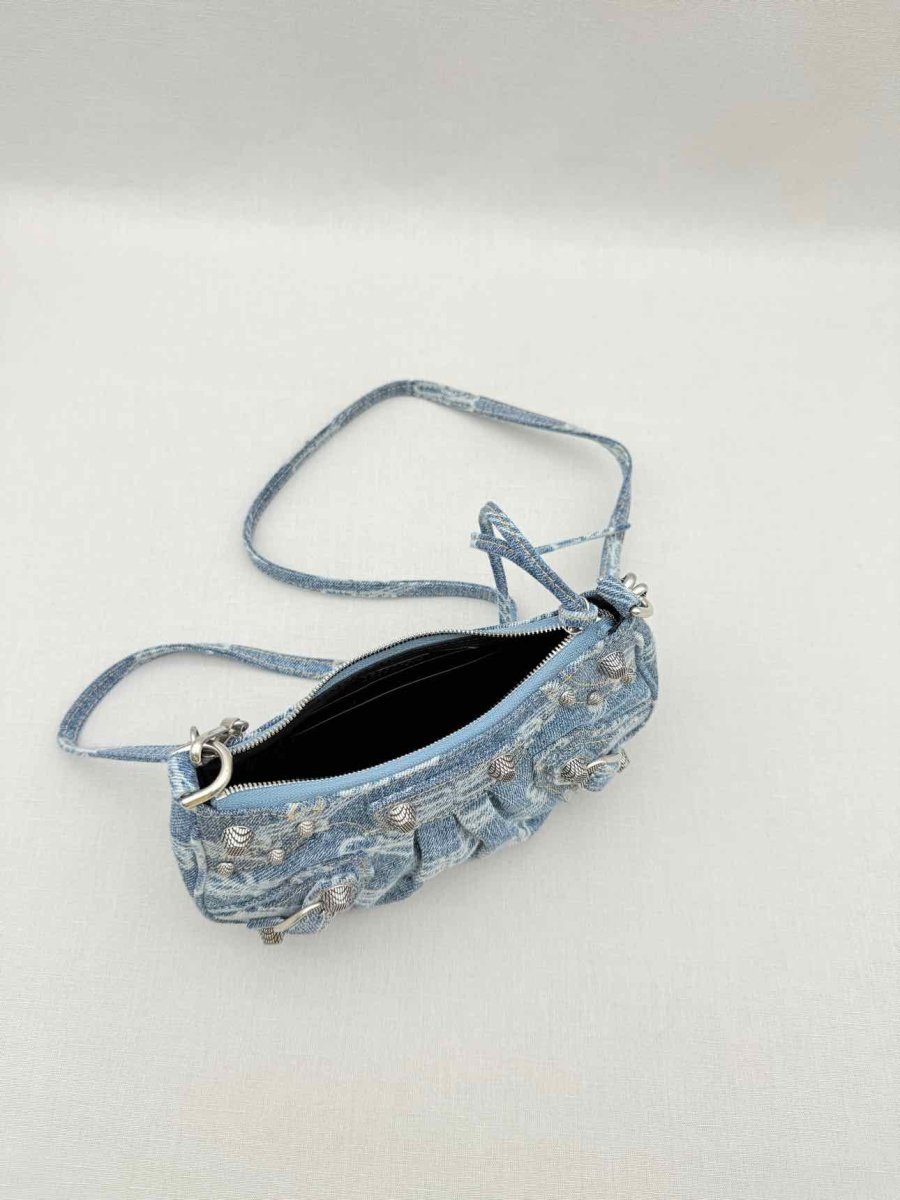 Pre - loved BALENCIAGA Le Cagole Blue Logo Shoulder Bag at Reems Closet