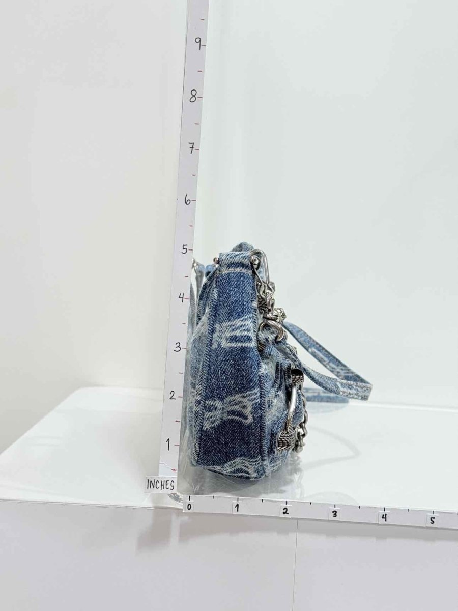 Pre - loved BALENCIAGA Le Cagole Blue Logo Shoulder Bag at Reems Closet