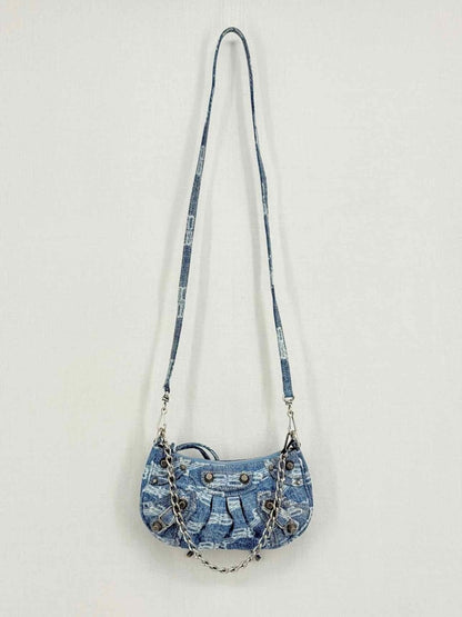 Pre - loved BALENCIAGA Le Cagole Blue Logo Shoulder Bag at Reems Closet