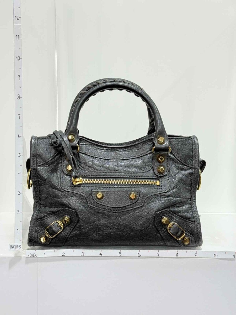Pre - loved BALENCIAGA Le City Dark Grey Top Handle at Reems Closet