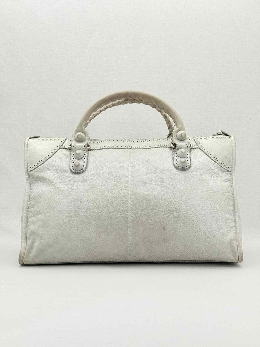 Pre - loved BALENCIAGA Le City Silver Top Handle at Reems Closet
