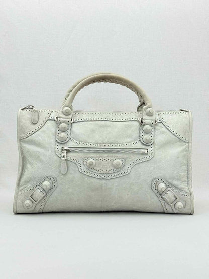 Pre - loved BALENCIAGA Le City Silver Top Handle at Reems Closet