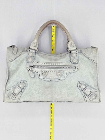 Pre - loved BALENCIAGA Le City Silver Top Handle at Reems Closet