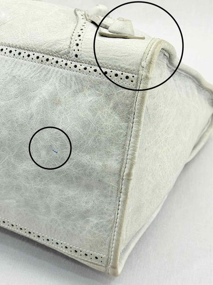 Pre - loved BALENCIAGA Le City Silver Top Handle at Reems Closet