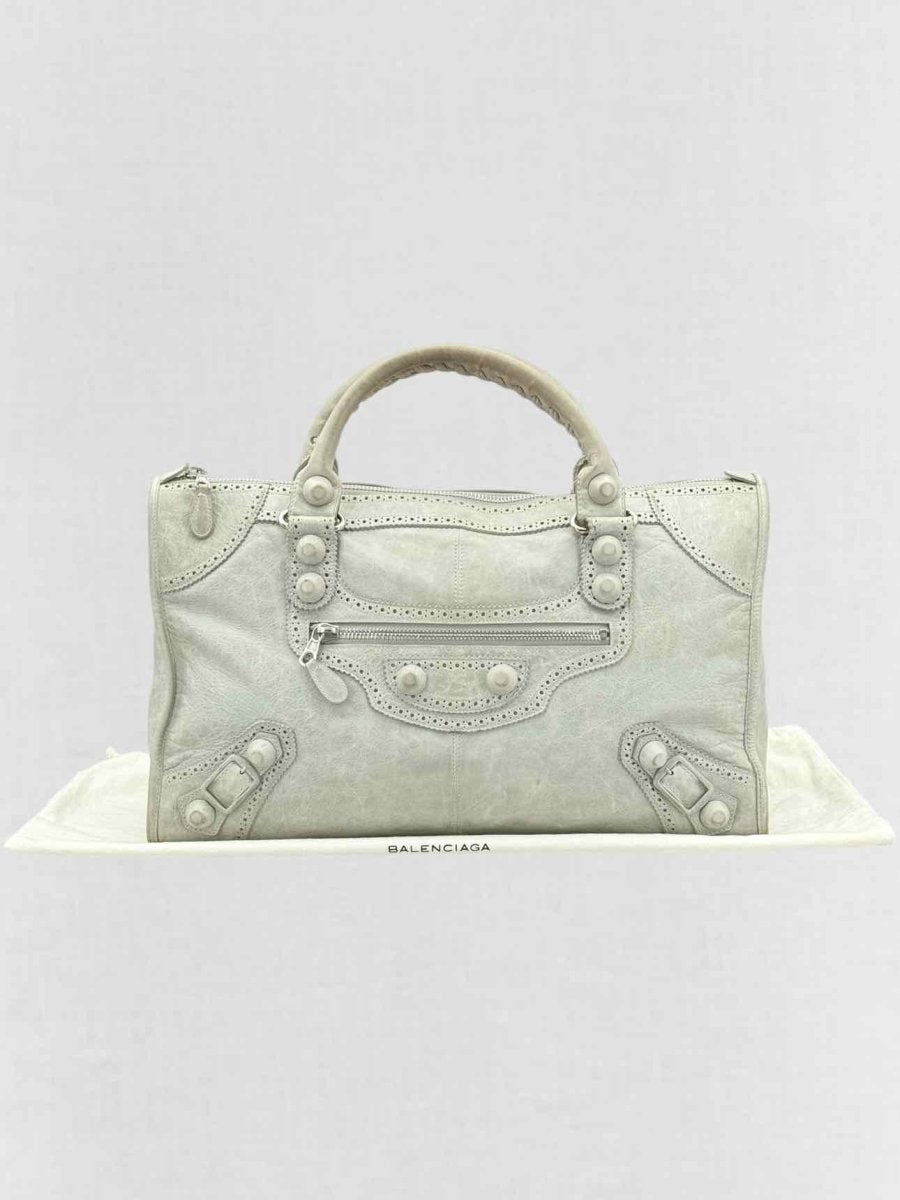 Pre - loved BALENCIAGA Le City Silver Top Handle at Reems Closet
