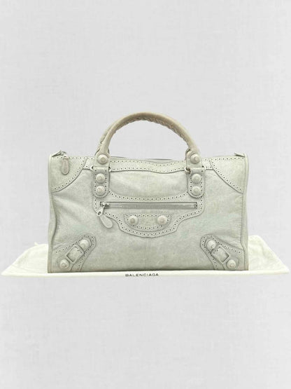 Pre - loved BALENCIAGA Le City Silver Top Handle at Reems Closet