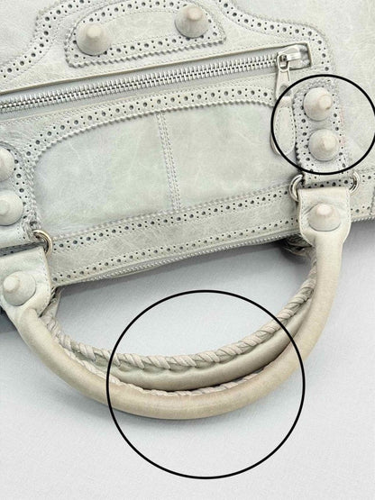Pre - loved BALENCIAGA Le City Silver Top Handle at Reems Closet