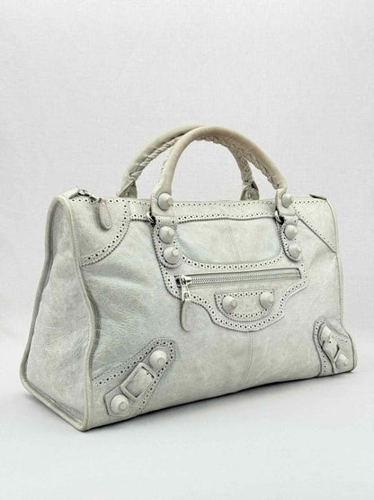 Pre - loved BALENCIAGA Le City Silver Top Handle at Reems Closet