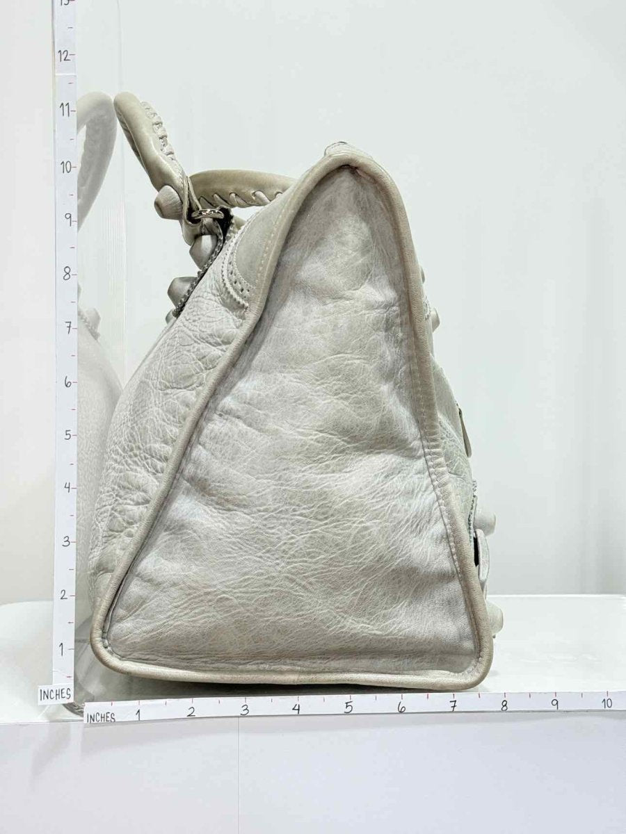 Pre - loved BALENCIAGA Le City Silver Top Handle at Reems Closet
