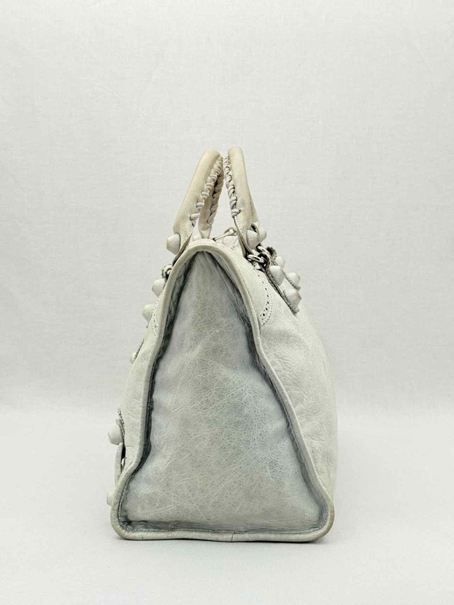 Pre - loved BALENCIAGA Le City Silver Top Handle at Reems Closet