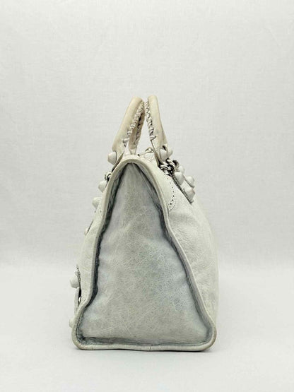 Pre - loved BALENCIAGA Le City Silver Top Handle at Reems Closet