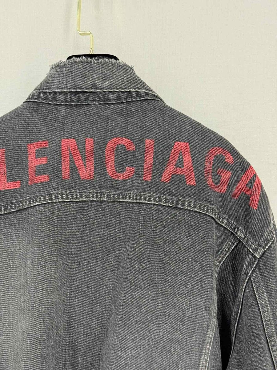 Pre - loved BALENCIAGA Logo Vintage - Grey Size US 2 Jacket at Reems Closet