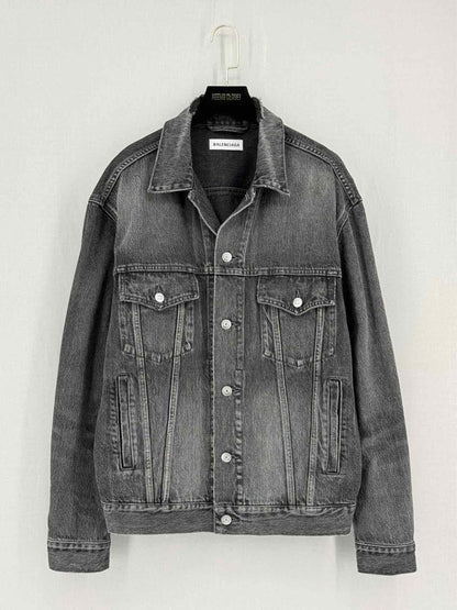 Pre - loved BALENCIAGA Logo Vintage - Grey Size US 2 Jacket at Reems Closet