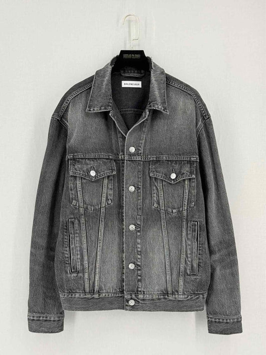 Pre - loved BALENCIAGA Logo Vintage - Grey Size US 2 Jacket at Reems Closet