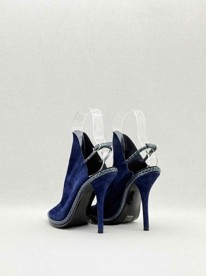 Pre - loved BALENCIAGA Navy Blue Size EU 37 Heeled Sandals at Reems Closet