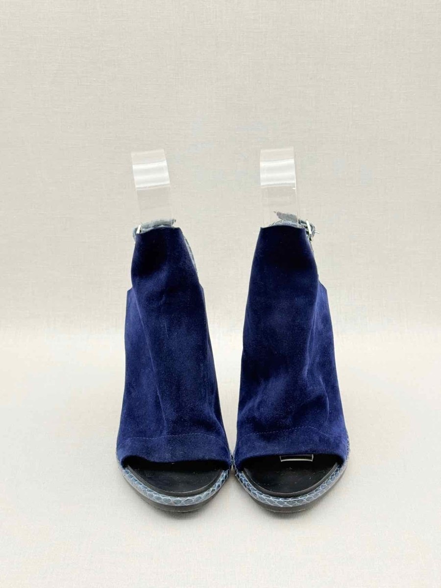 Pre - loved BALENCIAGA Navy Blue Size EU 37 Heeled Sandals at Reems Closet