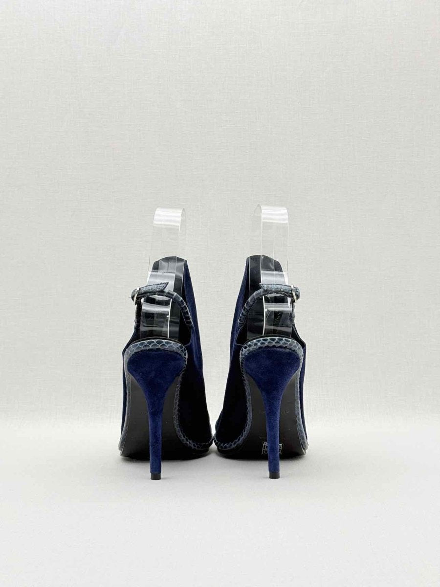 Pre - loved BALENCIAGA Navy Blue Size EU 37 Heeled Sandals at Reems Closet