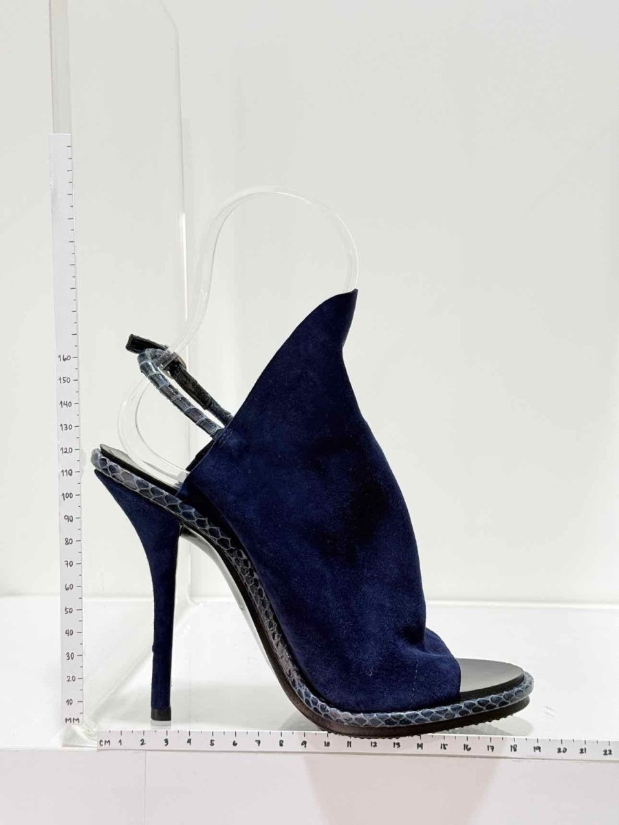 Pre - loved BALENCIAGA Navy Blue Size EU 37 Heeled Sandals at Reems Closet