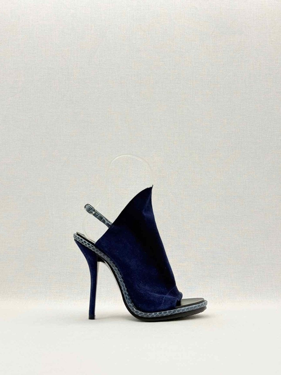 Pre - loved BALENCIAGA Navy Blue Size EU 37 Heeled Sandals at Reems Closet