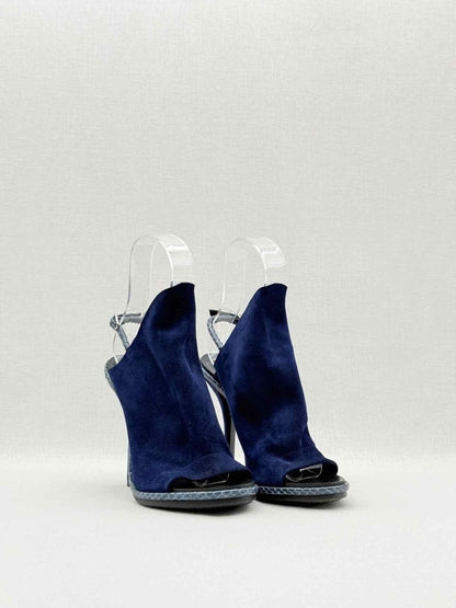 Pre - loved BALENCIAGA Navy Blue Size EU 37 Heeled Sandals at Reems Closet