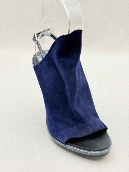Pre - loved BALENCIAGA Navy Blue Size EU 37 Heeled Sandals at Reems Closet