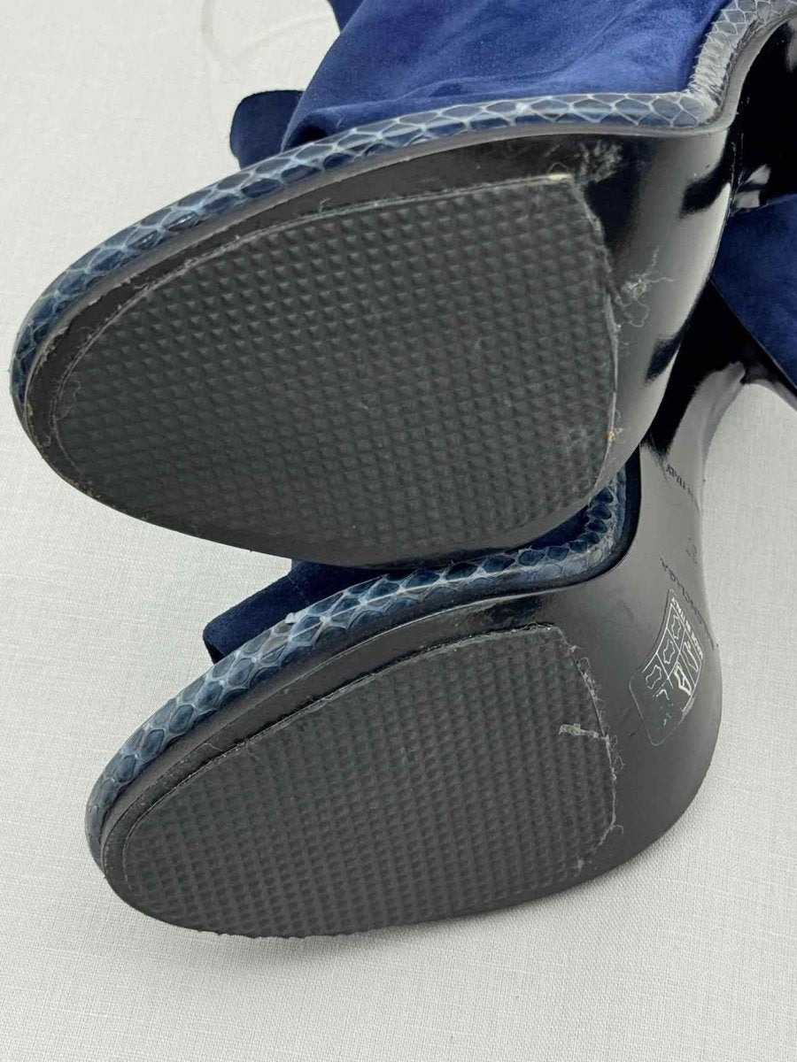 Pre - loved BALENCIAGA Navy Blue Size EU 37 Heeled Sandals at Reems Closet