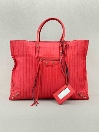Pre - loved BALENCIAGA Papier A4 Red Tote Bag at Reems Closet
