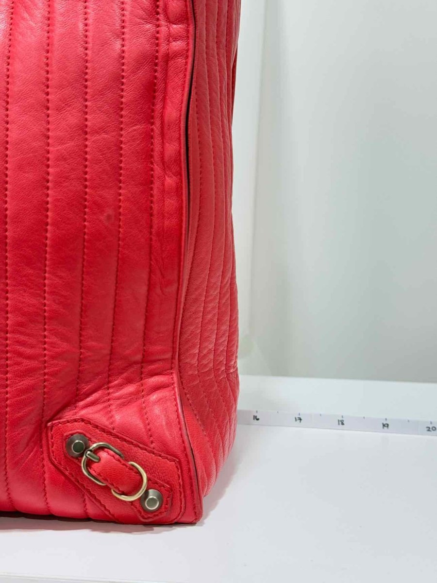 Pre - loved BALENCIAGA Papier A4 Red Tote Bag at Reems Closet