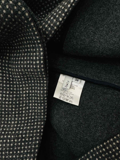 Pre - loved BALENCIAGA Single Breasted Grey & White Coat US6 at Reems Closet