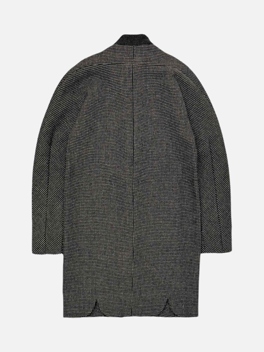 Pre - loved BALENCIAGA Single Breasted Grey & White Coat US6 at Reems Closet