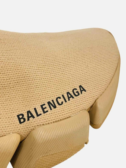 Pre - loved BALENCIAGA Speed 2.0 Beige Sneakers at Reems Closet