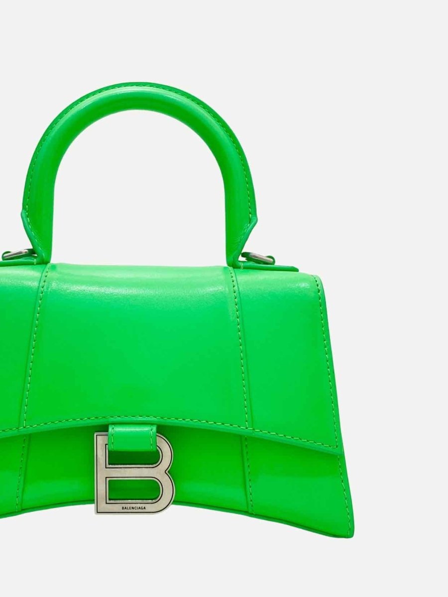 Pre - loved BALENCIAGA Spring/Summer 2021 Bright Green Top Handle at Reems Closet