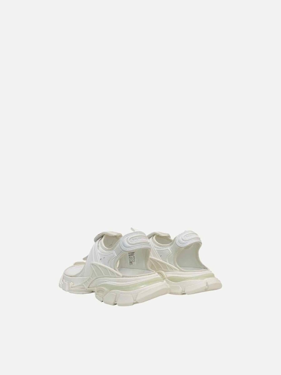 Pre - loved BALENCIAGA Track White Sandals 39 at Reems Closet