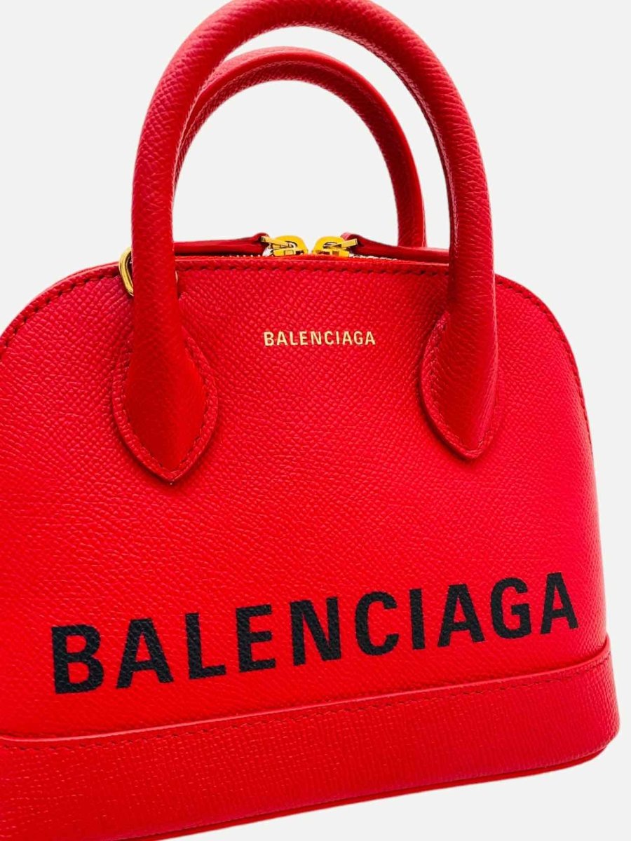 Pre - loved BALENCIAGA Ville Red Top Handle at Reems Closet