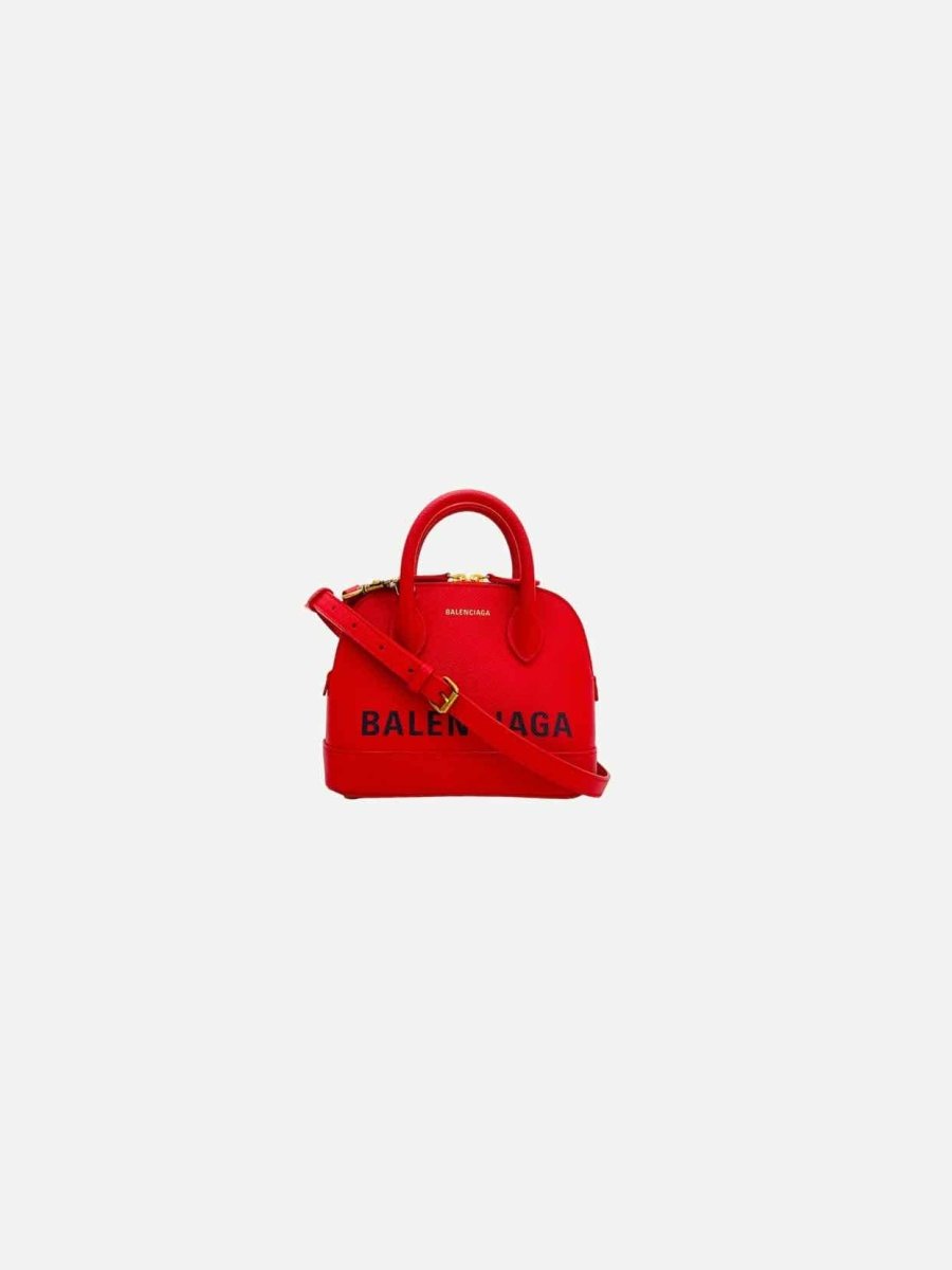 Pre - loved BALENCIAGA Ville Red Top Handle at Reems Closet