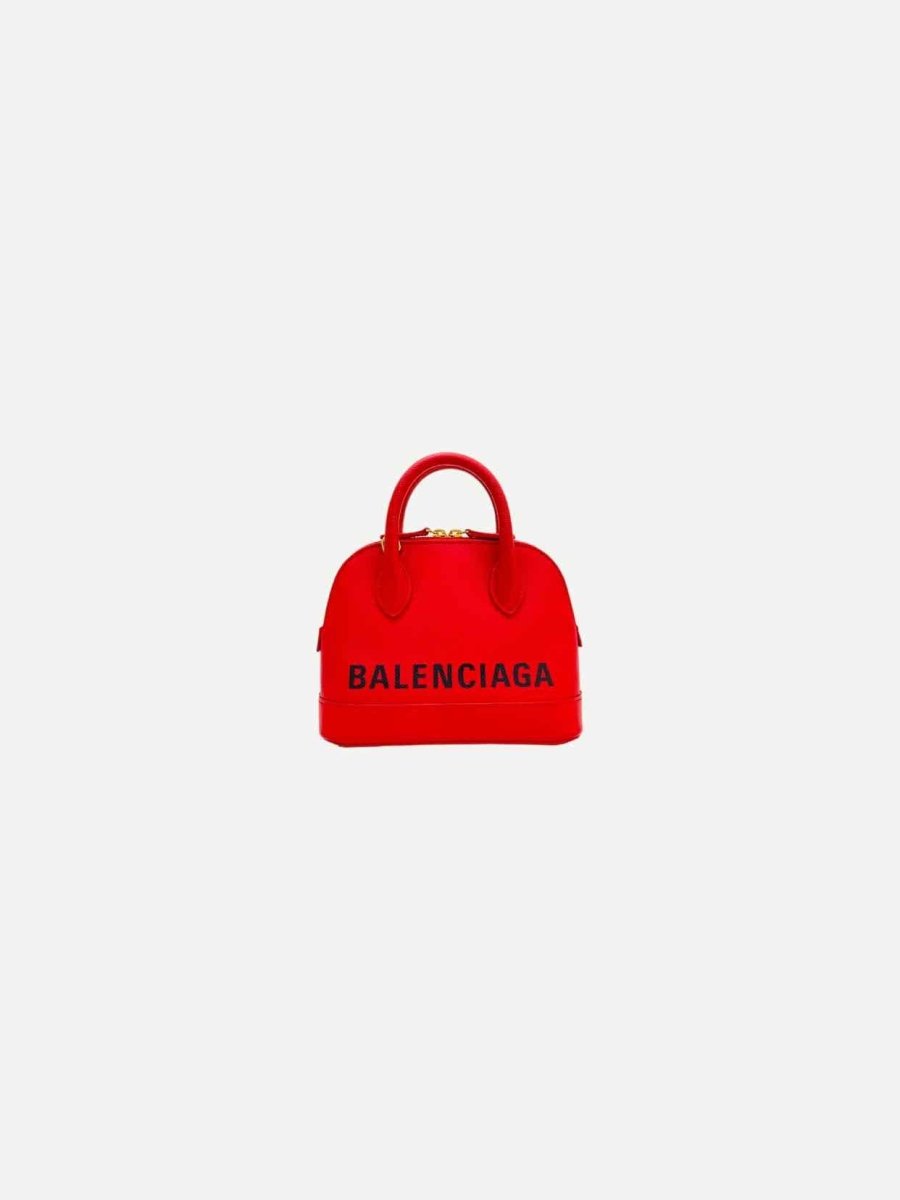 Pre - loved BALENCIAGA Ville Red Top Handle at Reems Closet