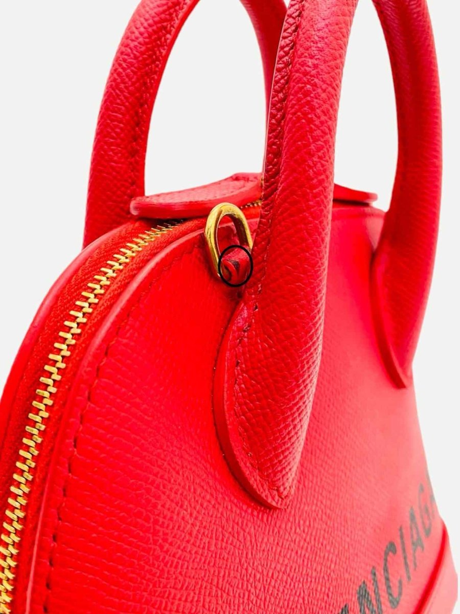 Pre - loved BALENCIAGA Ville Red Top Handle at Reems Closet