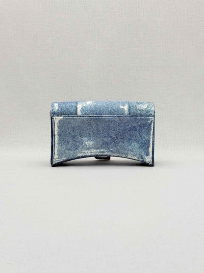 Pre - loved BALENCIAGA Wallet on Chain Blue Crossbody at Reems Closet