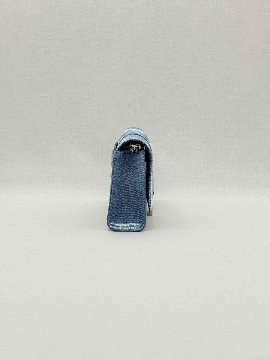 Pre - loved BALENCIAGA Wallet on Chain Blue Crossbody at Reems Closet